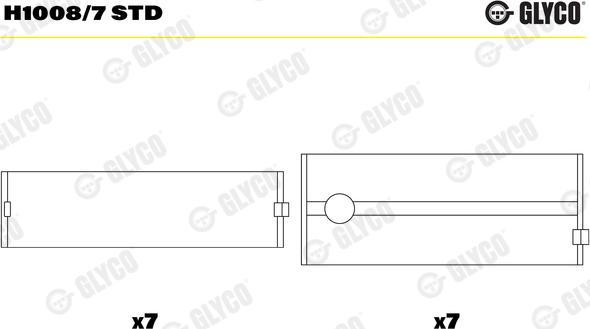 Glyco H1008/7 STD - Kurbelwellenlager parts5.com