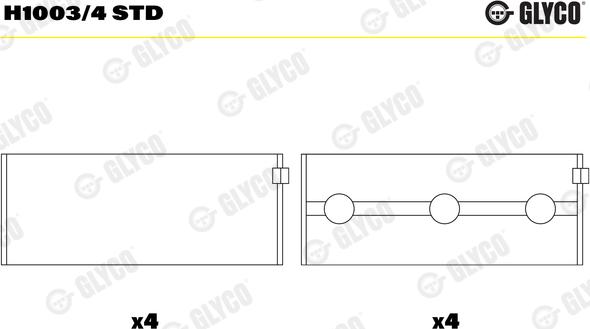 Glyco H1003/4 STD - Hlavní ložiska klikového hřídele parts5.com