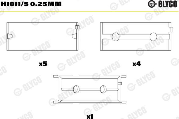 Glyco H1011/5 0.25mm - Tuleja łożyska wału korbowego parts5.com