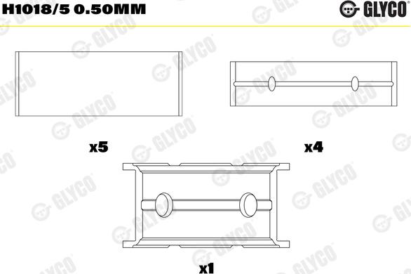 Glyco H1018/5 0.50mm - Cuzineti, arbore cotit parts5.com