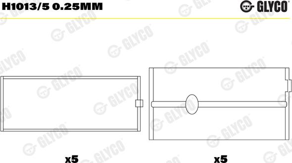 Glyco H1013/5 0.25mm - Kurbelwellenlager parts5.com