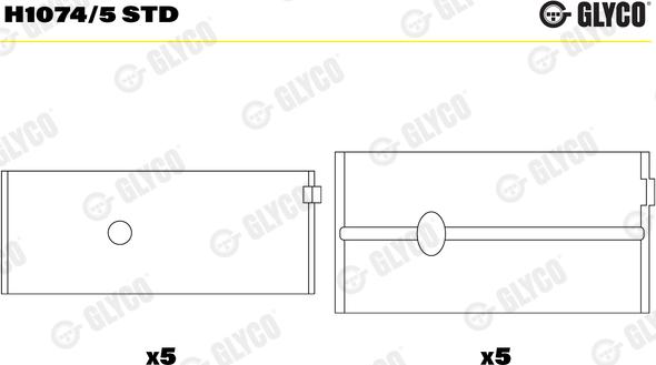 Glyco H1074/5 STD - Főtengelycsapágy parts5.com