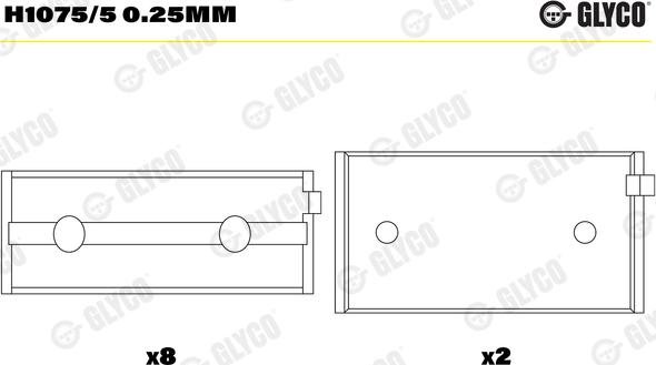 Glyco H1075/5 0.25mm - Лагер на коляновия вал parts5.com