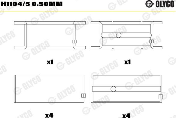 Glyco H1104/5 0.50mm - Cuzineti, arbore cotit parts5.com