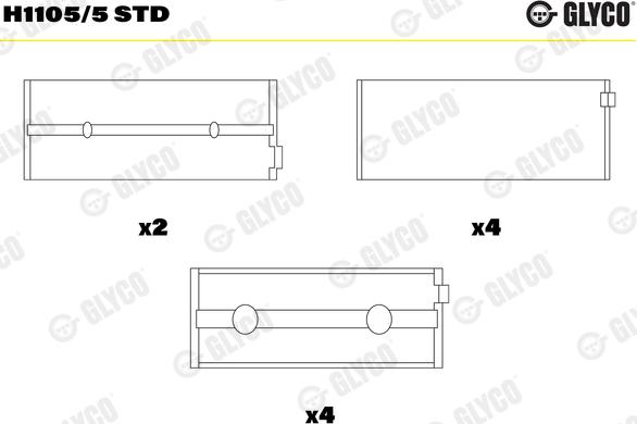 Glyco H1105/5 STD - Tuleja łożyska wału korbowego parts5.com