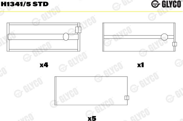 Glyco H1341/5 STD - Cojinete de cigüeñal parts5.com