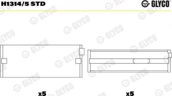 Glyco H1314/5 STD - Cojinete de cigüeñal parts5.com