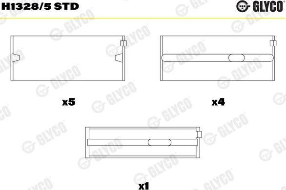 Glyco H1328/5 STD - Tuleja łożyska wału korbowego parts5.com