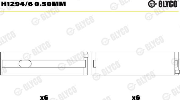 Glyco H1294/6 0.50mm - Main Bearings, crankshaft parts5.com