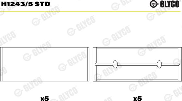 Glyco H1243/5 STD - Krank mili yatağı parts5.com