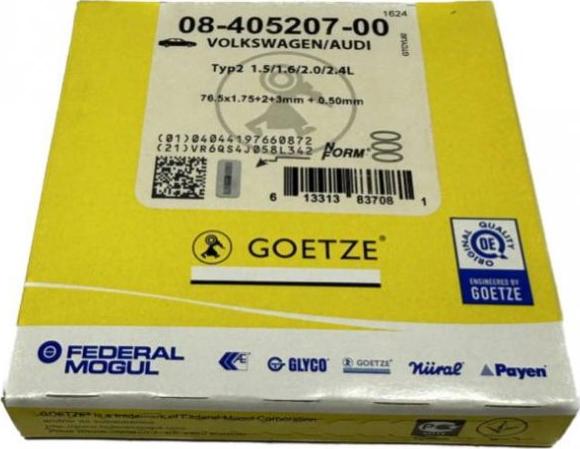 Goetze 08-405207-00 - Piston Ring Kit parts5.com