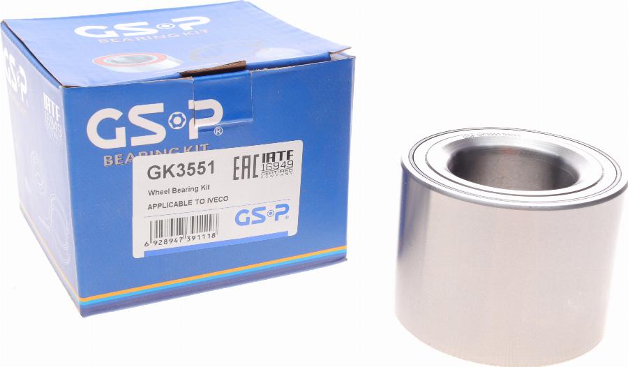 GSP GK3551 - Zestaw łożysk koła parts5.com