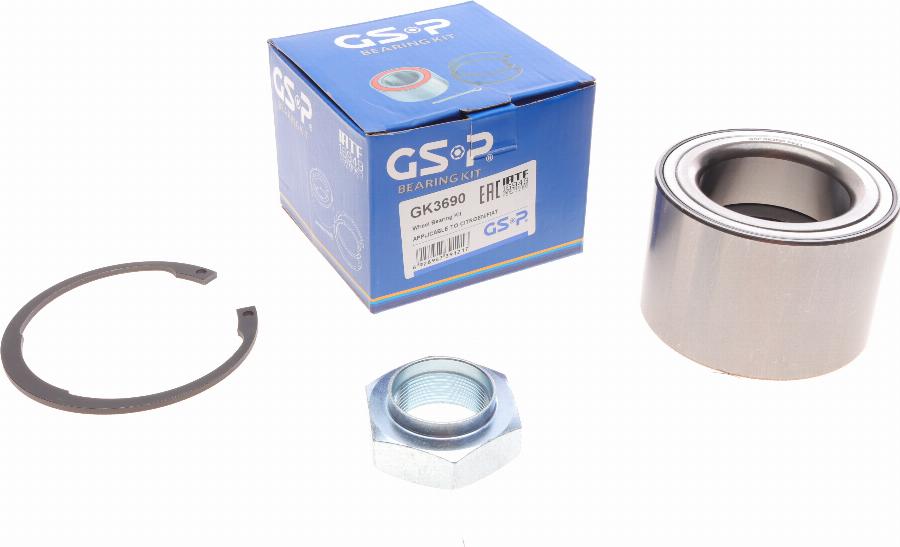 GSP GK3690 - Комплект подшипника ступицы колеса parts5.com