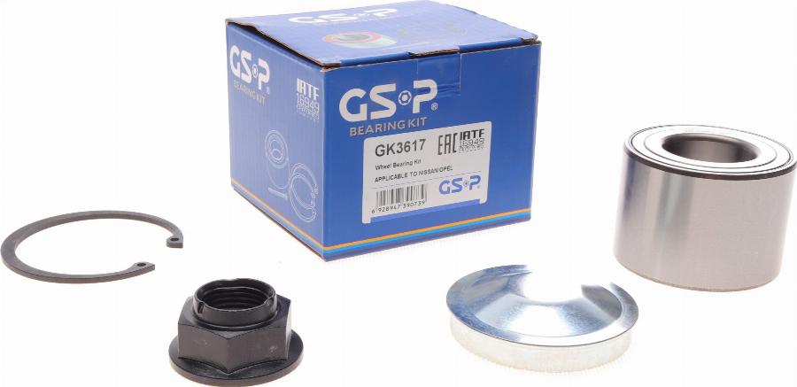 GSP GK3617 - Komplet kolesnega lezaja parts5.com