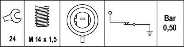 HELLA 6ZL 003 259-491 - Senzor, pritisak ulja parts5.com