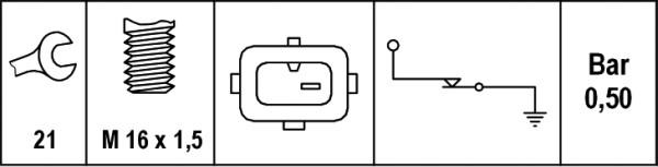 HELLA 6ZL 003 259-591 - Tunnistin, öljynpaine parts5.com