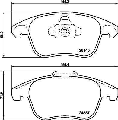 HELLA 8DB 355 040-141 - Juego de pastillas de freno parts5.com