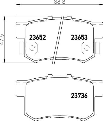 HELLA 8DB 355 009-581 - Тормозные колодки, дисковые, комплект parts5.com