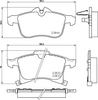 HELLA 8DB 355 009-221 - Set placute frana,frana disc parts5.com