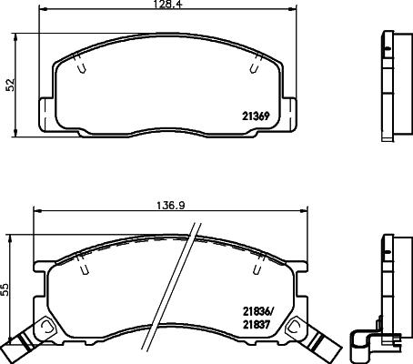 HELLA 8DB 355 006-451 - Set placute frana,frana disc parts5.com