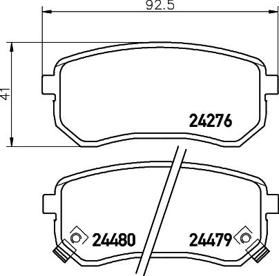 HELLA 8DB 355 006-581 - Brake Pad Set, disc brake parts5.com