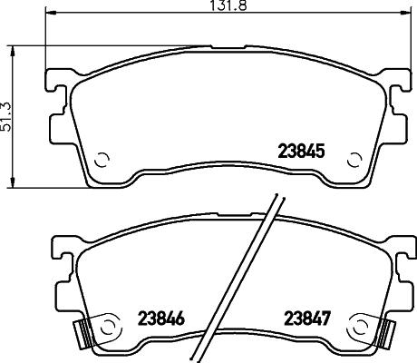 HELLA 8DB 355 006-621 - Komplet zavornih oblog, ploscne (kolutne) zavore parts5.com