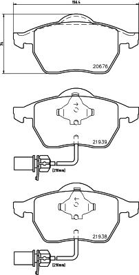 HELLA 8DB 355 008-411 - Тормозные колодки, дисковые, комплект parts5.com