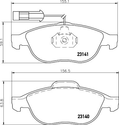 HELLA 8DB 355 008-421 - Set placute frana,frana disc parts5.com