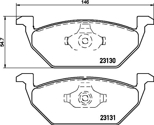 HELLA 8DB 355 008-591 - Juego de pastillas de freno parts5.com