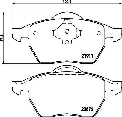 HELLA 8DB 355 008-021 - Komplet pločica, disk-kočnica parts5.com