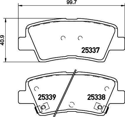 HELLA 8DB 355 019-981 - Fren balata seti, diskli fren parts5.com