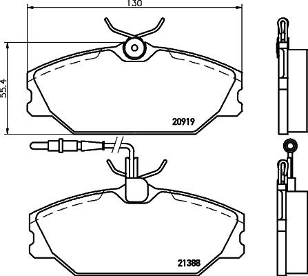 HELLA 8DB 355 019-181 - Brake Pad Set, disc brake parts5.com