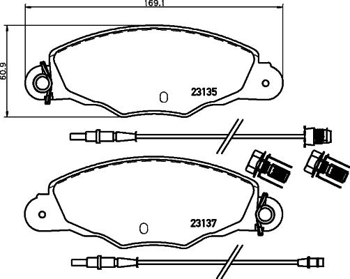 HELLA 8DB 355 019-331 - Set placute frana,frana disc parts5.com