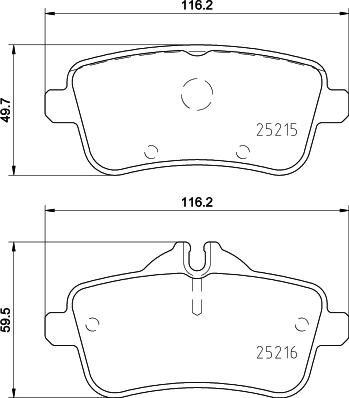 HELLA 8DB 355 019-741 - Set placute frana,frana disc parts5.com