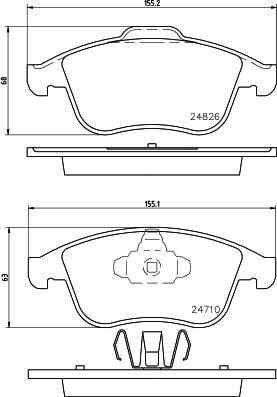 HELLA 8DB 355 014-591 - Komplet pločica, disk-kočnica parts5.com