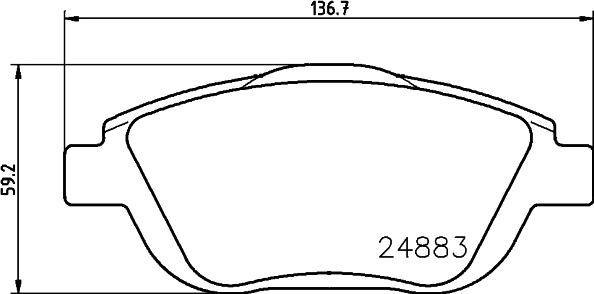 HELLA 8DB 355 014-551 - Fren balata seti, diskli fren parts5.com