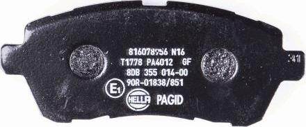 HELLA 8DB 355 014-001 - Set placute frana,frana disc parts5.com