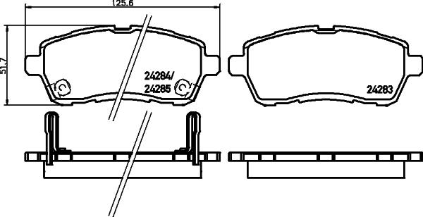 HELLA 8DB 355 014-001 - Brake Pad Set, disc brake parts5.com