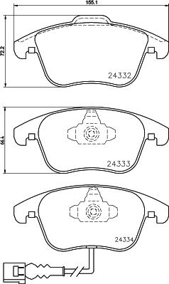 HELLA 8DB 355 014-031 - Brake Pad Set, disc brake parts5.com