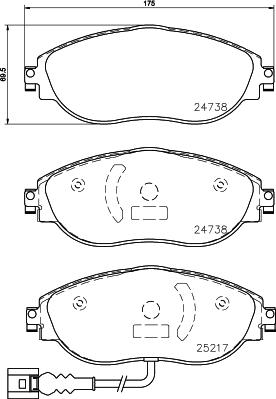 HELLA 8DB 355 015-921 - Brake Pad Set, disc brake parts5.com