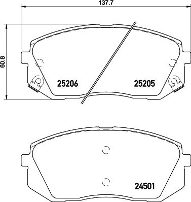 HELLA 8DB 355 015-841 - Komplet zavornih oblog, ploscne (kolutne) zavore parts5.com