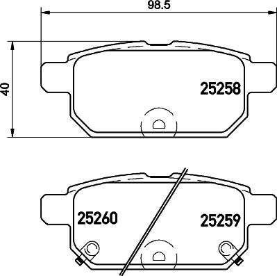 HELLA 8DB 355 015-871 - Zestaw klocków hamulcowych, hamulce tarczowe parts5.com