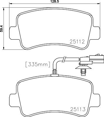 HELLA 8DB 355 015-301 - Fren balata seti, diskli fren parts5.com