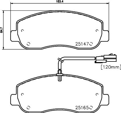 HELLA 8DB 355 015-291 - Set placute frana,frana disc parts5.com