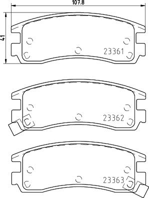 HELLA 8DB 355 016-961 - Zestaw klocków hamulcowych, hamulce tarczowe parts5.com