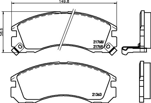 HELLA 8DB 355 016-531 - Set placute frana,frana disc parts5.com