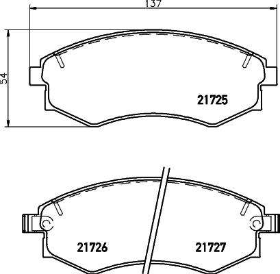 HELLA 8DB 355 016-691 - Sada brzdových platničiek kotúčovej brzdy parts5.com