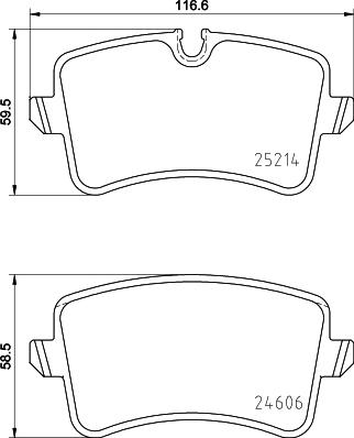 HELLA 8DB 355 016-061 - Brake Pad Set, disc brake parts5.com