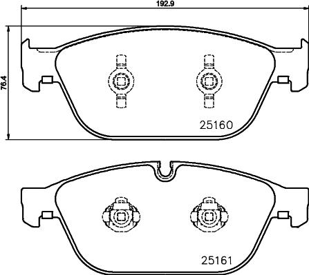 HELLA 8DB 355 016-021 - Тормозные колодки, дисковые, комплект parts5.com