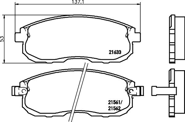 HELLA 8DB 355 016-381 - Komplet zavornih oblog, ploscne (kolutne) zavore parts5.com